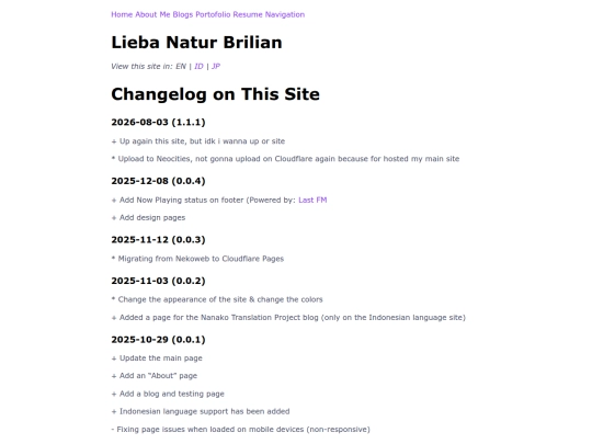 changelog screenshot