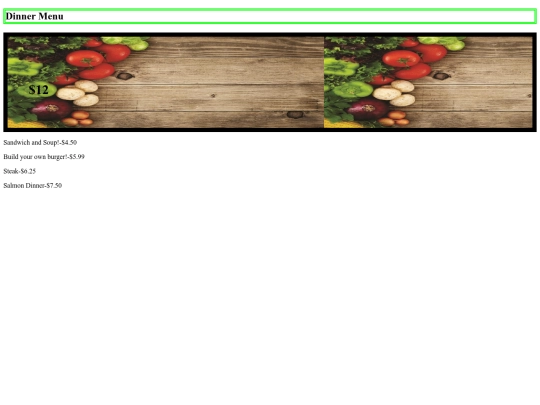 Dinner screenshot