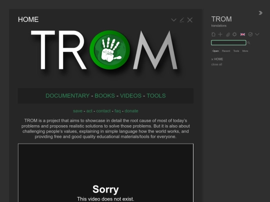 TROMsite screenshot