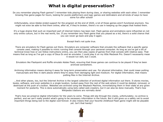 preservation screenshot