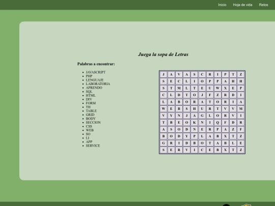 Tareas/sopaLetras screenshot