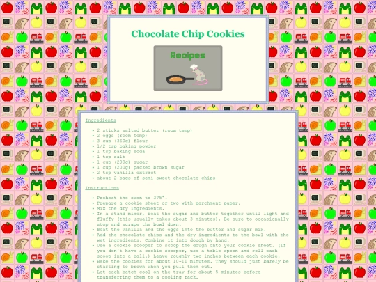 recipes/chocolatechip screenshot