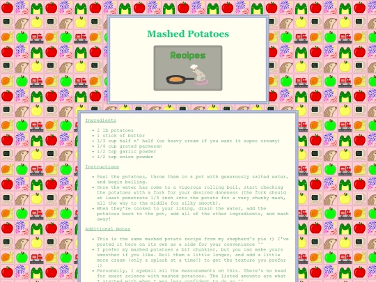 recipes/mashedpotatoes screenshot