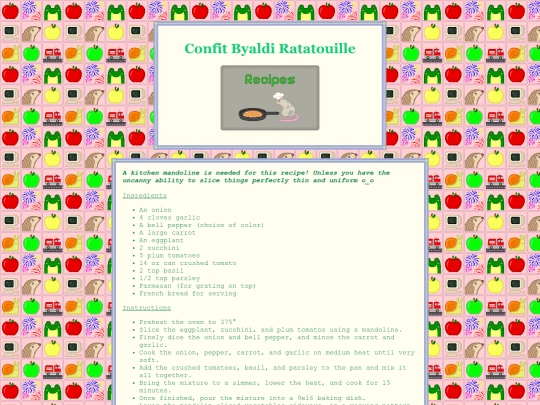recipes/ratatouille screenshot