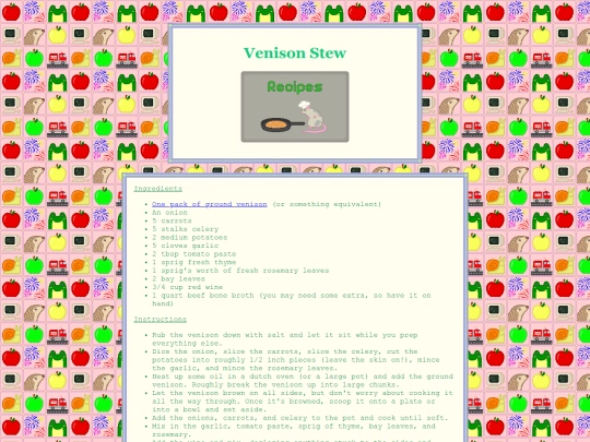 recipes/venisonstew screenshot