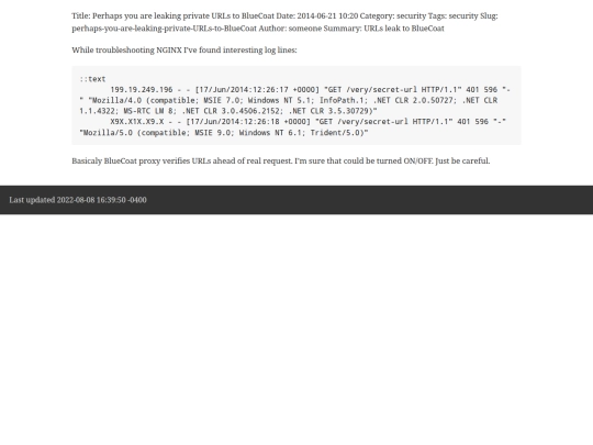 notes/perhaps-you-are-leaking-private-URLs-to-BlueCoat screenshot