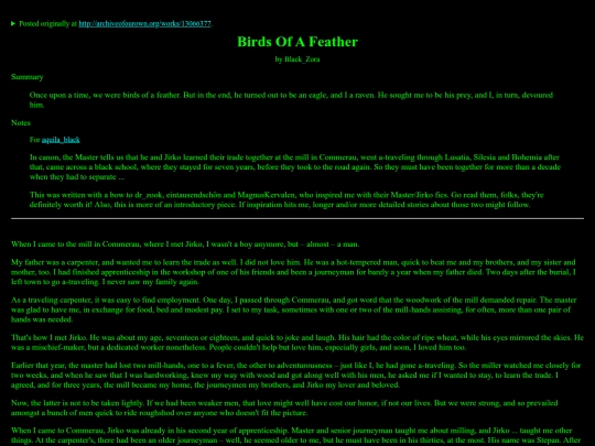 zora_stories/Birds_of_a_Feather screenshot