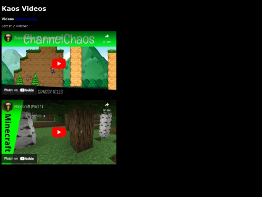 videos screenshot
