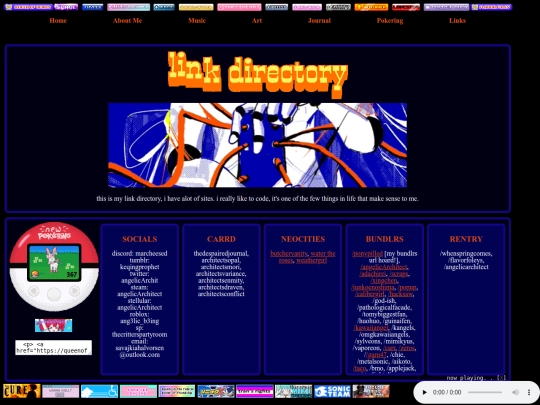 links screenshot