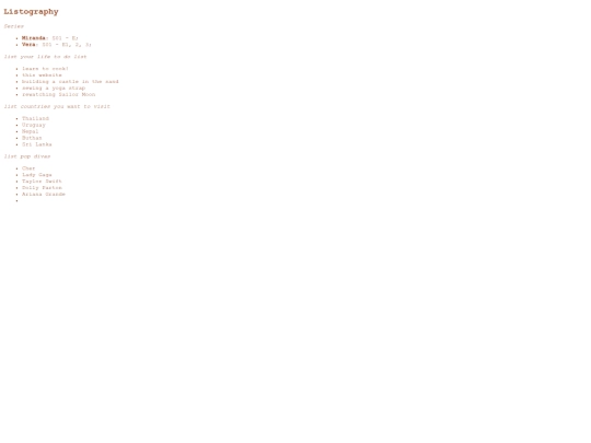 listography screenshot