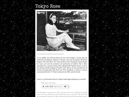 history site/tokyorose screenshot