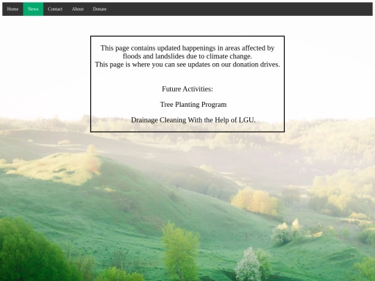 Save The earth website/News screenshot