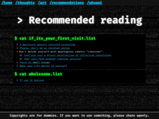 recommendations screenshot