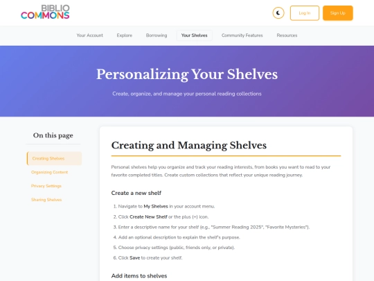 personalizing-shelves screenshot
