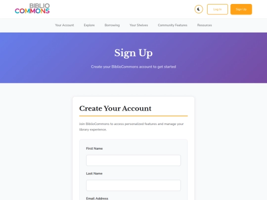 signup screenshot