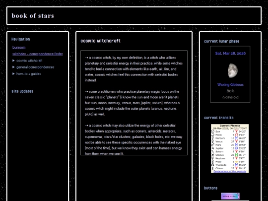 bookofstars/cosmic screenshot