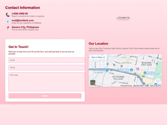 contact us screenshot