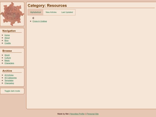 categories/resources screenshot