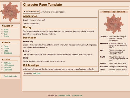 templates/character screenshot
