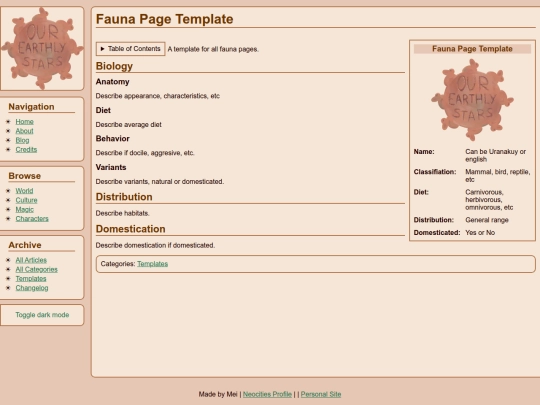 templates/fauna screenshot