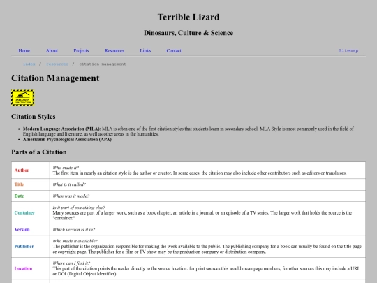 resources/citations screenshot