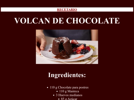 recetario/VOLCAN CHOCOLATE/volcan screenshot