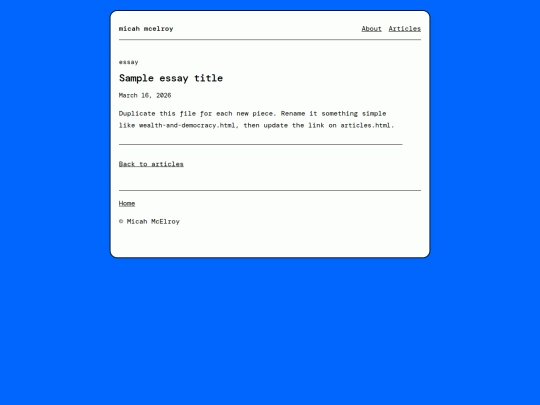 article-template screenshot