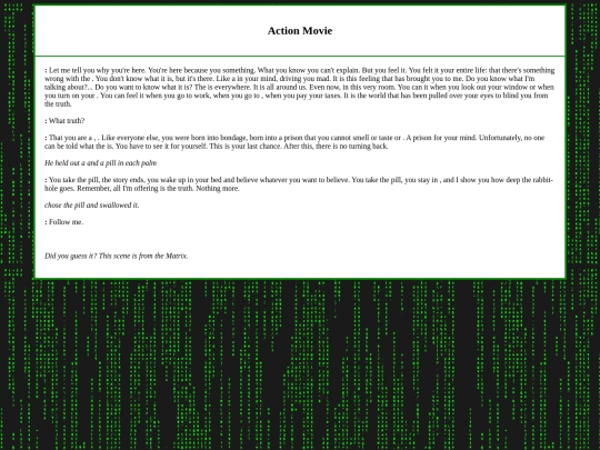badlibs/matrix screenshot