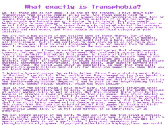 transphobia screenshot