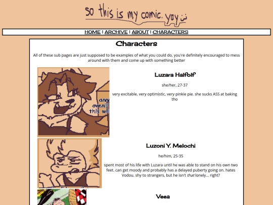 comic/characters screenshot