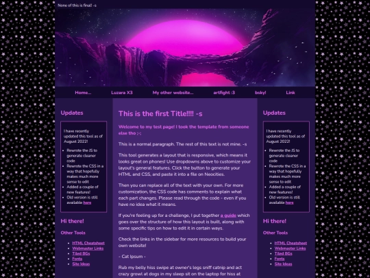 testpage screenshot