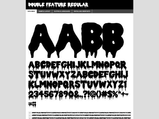 double feature font/doublefeature20-demo screenshot