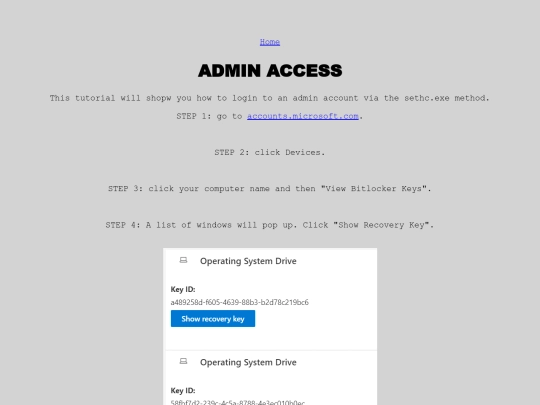 tech/admin screenshot