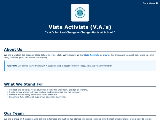 Vistaactivists screenshot