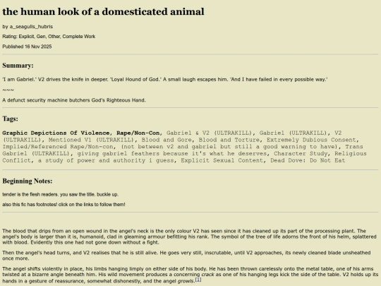 fics_ultrakill/tenderistheflesh screenshot