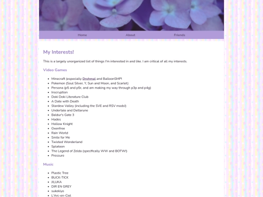 about/interests screenshot