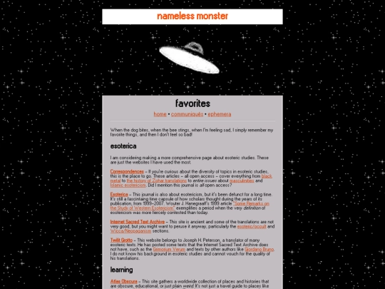 ephemera/discover/favorites screenshot