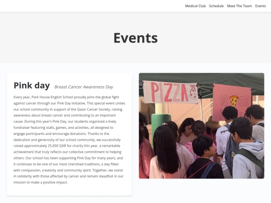 events screenshot