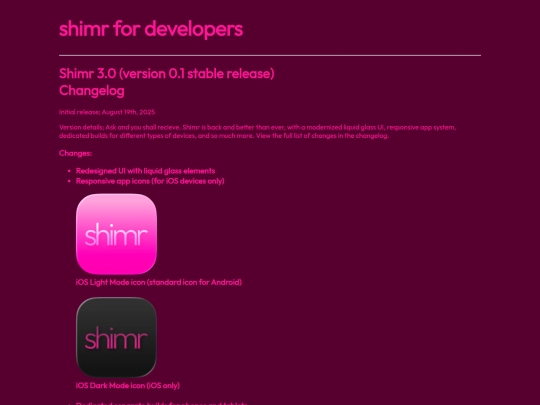 changelog screenshot