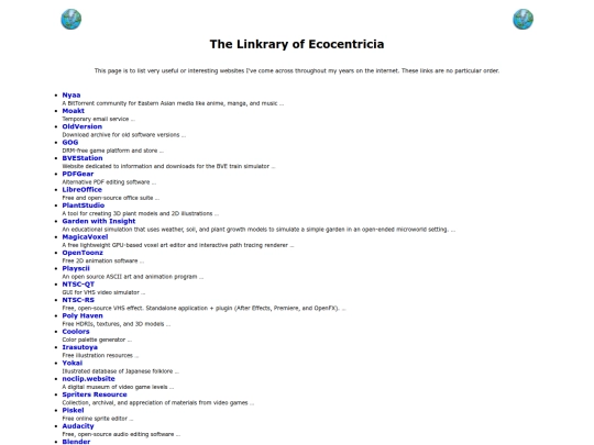 links screenshot