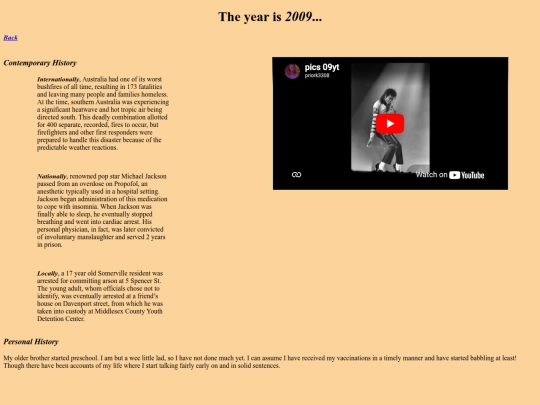 personal-history/2009 screenshot