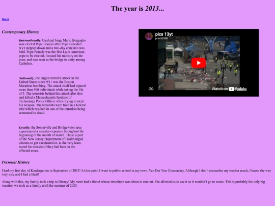 personal-history/2013 screenshot