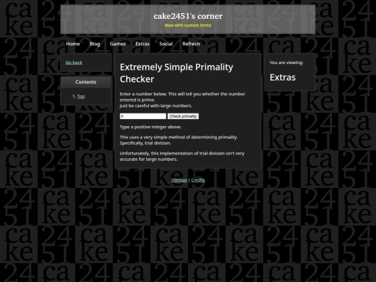 extras/primality screenshot