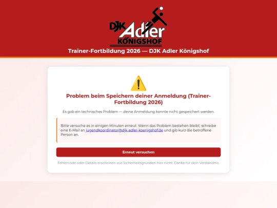 anmeldung_fehler screenshot