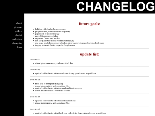 changelog screenshot