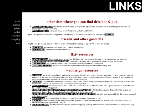 links screenshot