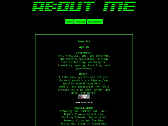 about-me screenshot
