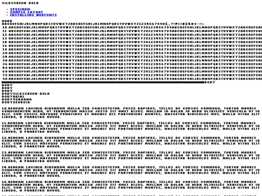 Silkscreen-fontfacekit/slkscrb-demo screenshot