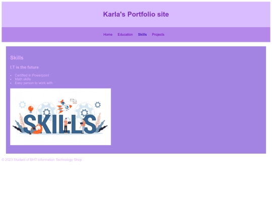 KarlaPortfolio/skills screenshot