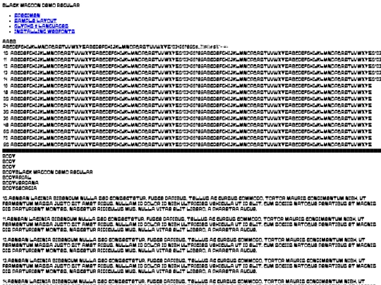 Cool Pixel Font/Font black wagoon/webfontkit-20230707-065701/blackwagoon-regular-demo screenshot